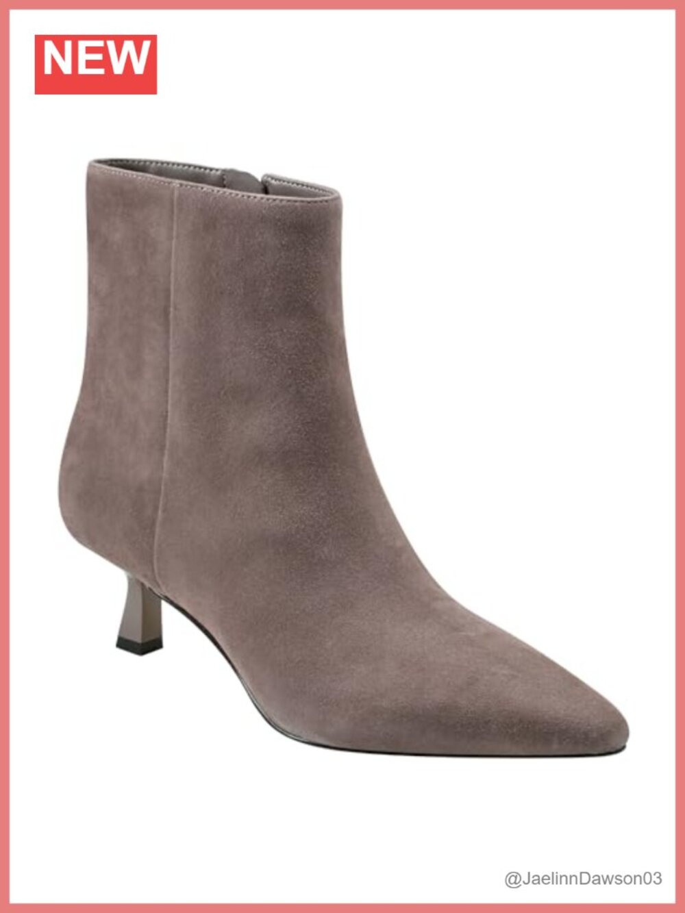 Marc Fisher LTD Kolton Suede Ankle Booties Pointed Toe Zip